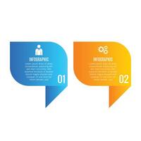 Presentation template 2 step or options for infographic business chart list design vector