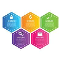 Chart list infographic 5 step or options template business concept design vector