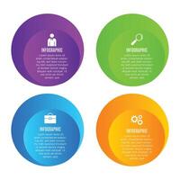 Circle infographic template 4 step modern editable chart list designed vector