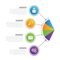 Infographic design chart list template with modern 4 step presentation vector