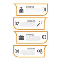 Modern business chart list presentation 4 step infographic design vector