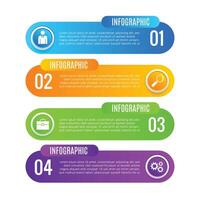 Editable business template infographic 4 step modern chart list design vector