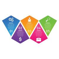 Creative chart list design 5 step editable infographic design vector
