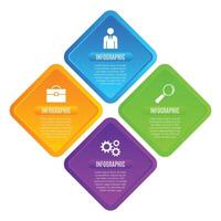 Creative infographic template designed 4 step presentation chart list vector