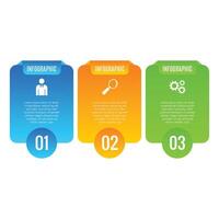 Chart list infographic 3 step business growth template design vector