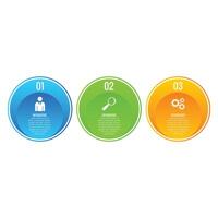 Business presentation infographic circle chart list 3 step template design vector