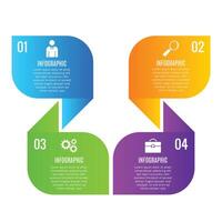 Modern presentation infographic 4 step or options chart list template design vector