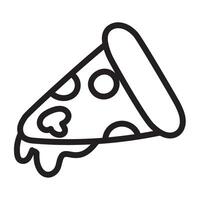 Slice of pizza. Outline isolated icon. design on white background. vector