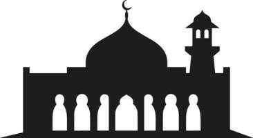 Minimalist Islamic Mosque Silhouette - Elegant Religious Design vector