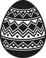 Black Decorative Easter Egg - Geometric Pattern Illustration vector