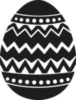 Black Decorative Easter Egg - Zigzag Pattern Illustration vector