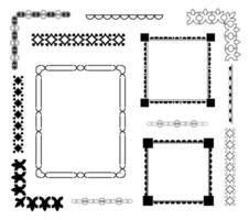 Set of decorative frames and borders with abstract geometric and ornamental patterns vector