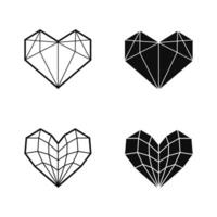 Valentine black heart icon. Heart shape Isolated on white background. vector
