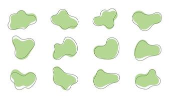 Organic colorful blob shapes. Round abstract organic shape collection. Pebble, drops and stone silhouettes. Random abstract liquid organic irregular blotch shapes. Collection of modern form vector