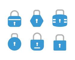 Lock icon collection. Padlock icons. Locked and unlocked icons. Security symbols vector