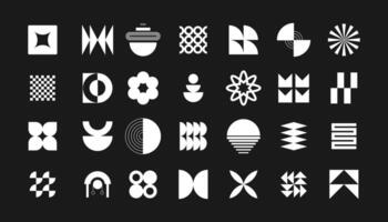 Retro futuristic y2k geometry design elements collection. Minimalist geometric elements. vector