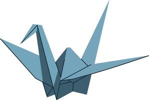 Origami crane bird in detailed flat design style with sharp geometric shapes art vector