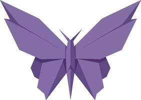 Purple butterfly with geometric wings in minimal flat design style illustration vector
