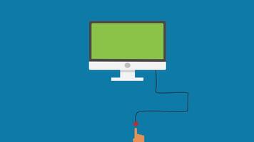 Fast internet.launch rocket from computer,safe internet.2d animation, clip for social media,web,presentation. video