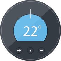 Modern digital thermostat device with circular dial flat design minimal illustration vector