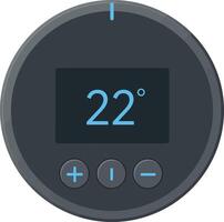 Modern digital thermostat with temperature display and control buttons flat design art vector