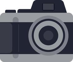 Vintage style retro camera with lens and viewfinder flat minimal art vector