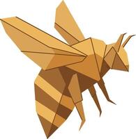 Honeybee insect with geometric shapes and warm brown tones flat minimal art vector