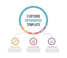 Infographic template with three steps or options, workflow vector