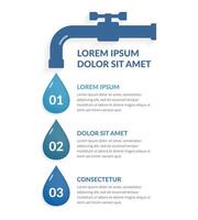 Infographic template with three water drops vector