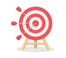 Red target with three arrows on white background vector