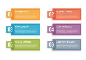 Six infographics elements with place for numbers and text vector