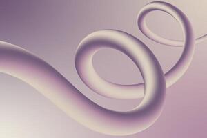 3d abstract illustration in lilac-violet and beige tones, volumetric lines, curls. bright colorful warm background vector