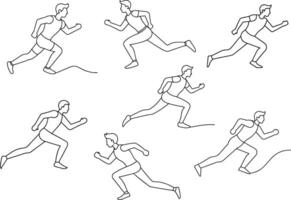 Man running in different poses illustration vector