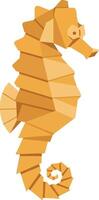 Orange geometric seahorse with angular shapes in flat design style minimal illustration vector