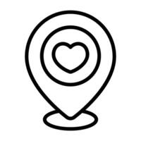 Simple Love Location outline icon. The icon can be used for websites, print templates, presentation templates, illustrations, etc vector