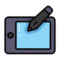 Simple Graphic Tablet colorful icon. The icon can be used for websites, print templates, presentation templates, illustrations, etc vector