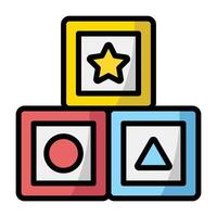 Simple Blocks colorful icon. The icon can be used for websites, print templates, presentation templates, illustrations, etc vector
