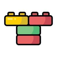Simple Bricks colorful icon. The icon can be used for websites, print templates, presentation templates, illustrations, etc vector