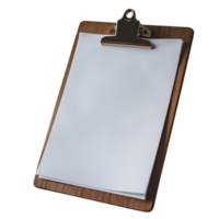 A clipboard with a blank piece of paper on it png