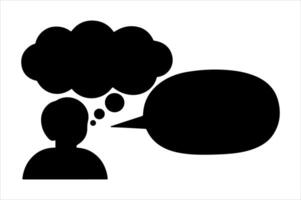 Health and wellness, Silhouette of a person with speech bubbles icon vector