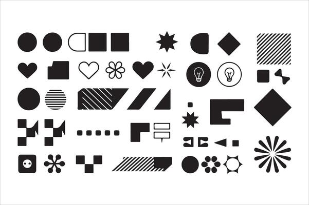 Editable Infographic Elements Black icon set