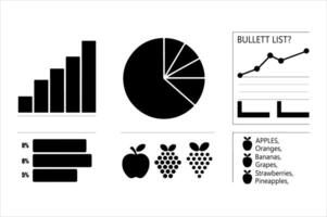 Editable Infographic Elements business set of graphs vector