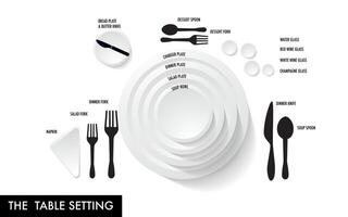 the table set infographic template vector