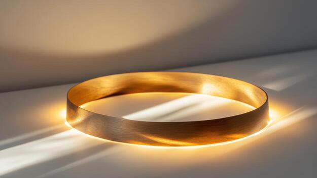 A ring light on a table with a white background photo