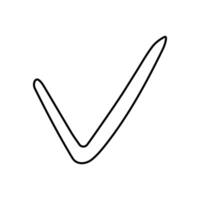 check mark icon over white background, half line style, illustration vector