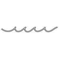 Waves icon. Outline waves icon for web design isolated on white background vector