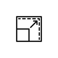 Scaling Up Icon with Arrow Outline on White Background vector