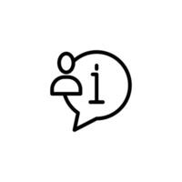 Asking Person Information in Speech Bubble Line Icon vector