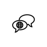 Global Communication Icon with Chat Bubbles and Globe vector
