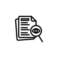 Analyzing Document with Magnifying Glass Icon for Review vector